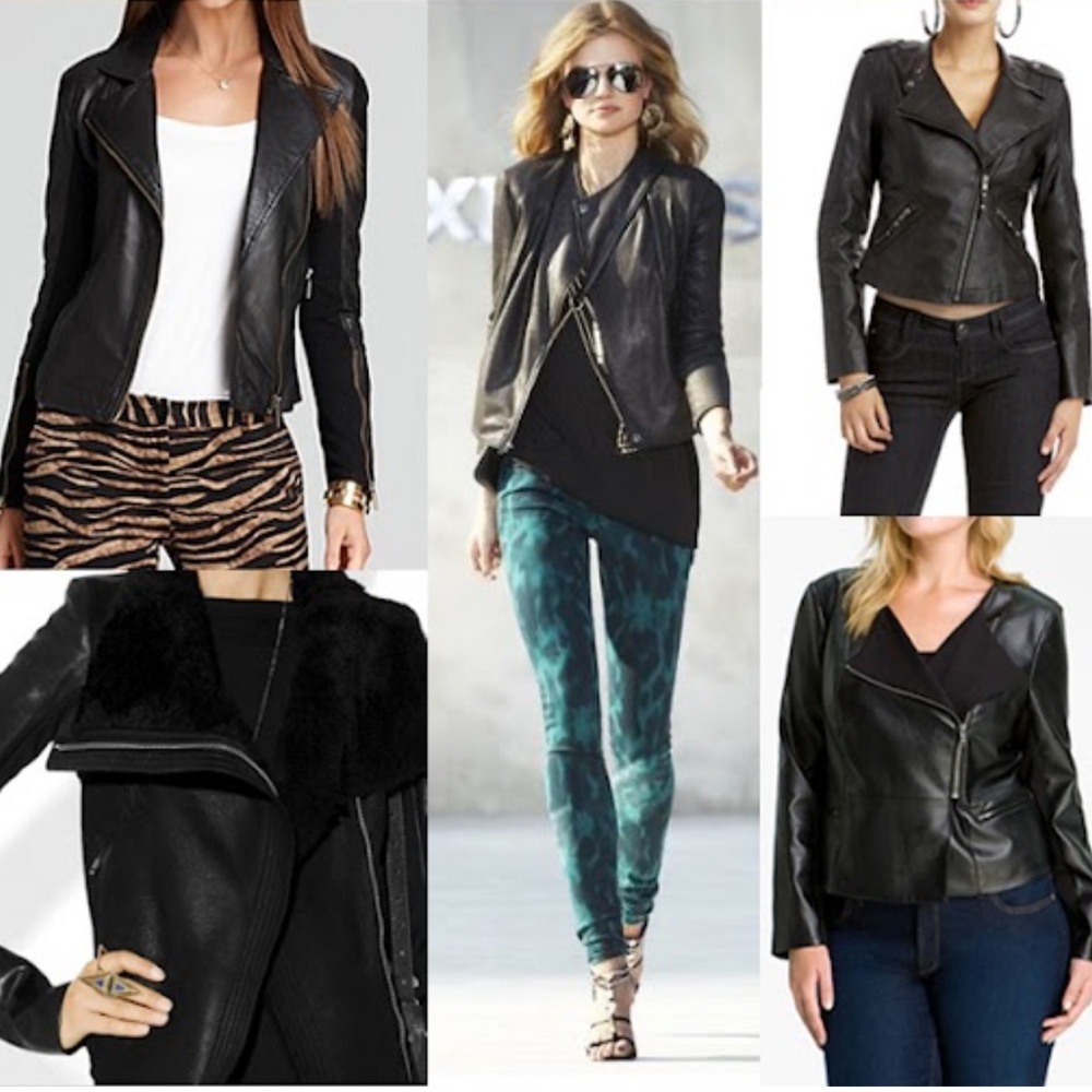 Bebe Asymmetrical Black Leather Jacket